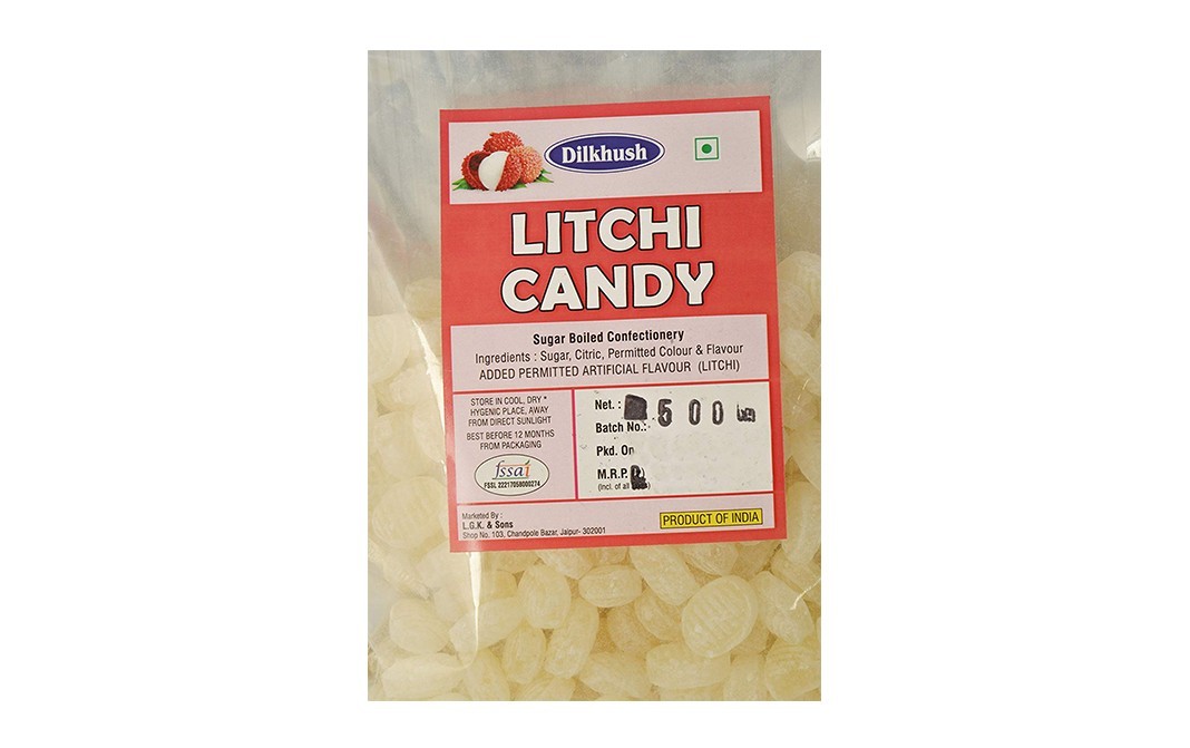 Dilkhush Litchi Candy    Pack  500 grams